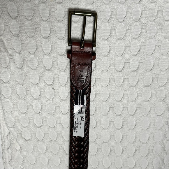 Nautica Men’s NWT Brown Leather Braided Belt Preppy Nautical Minimalist - Picture 11 of 15